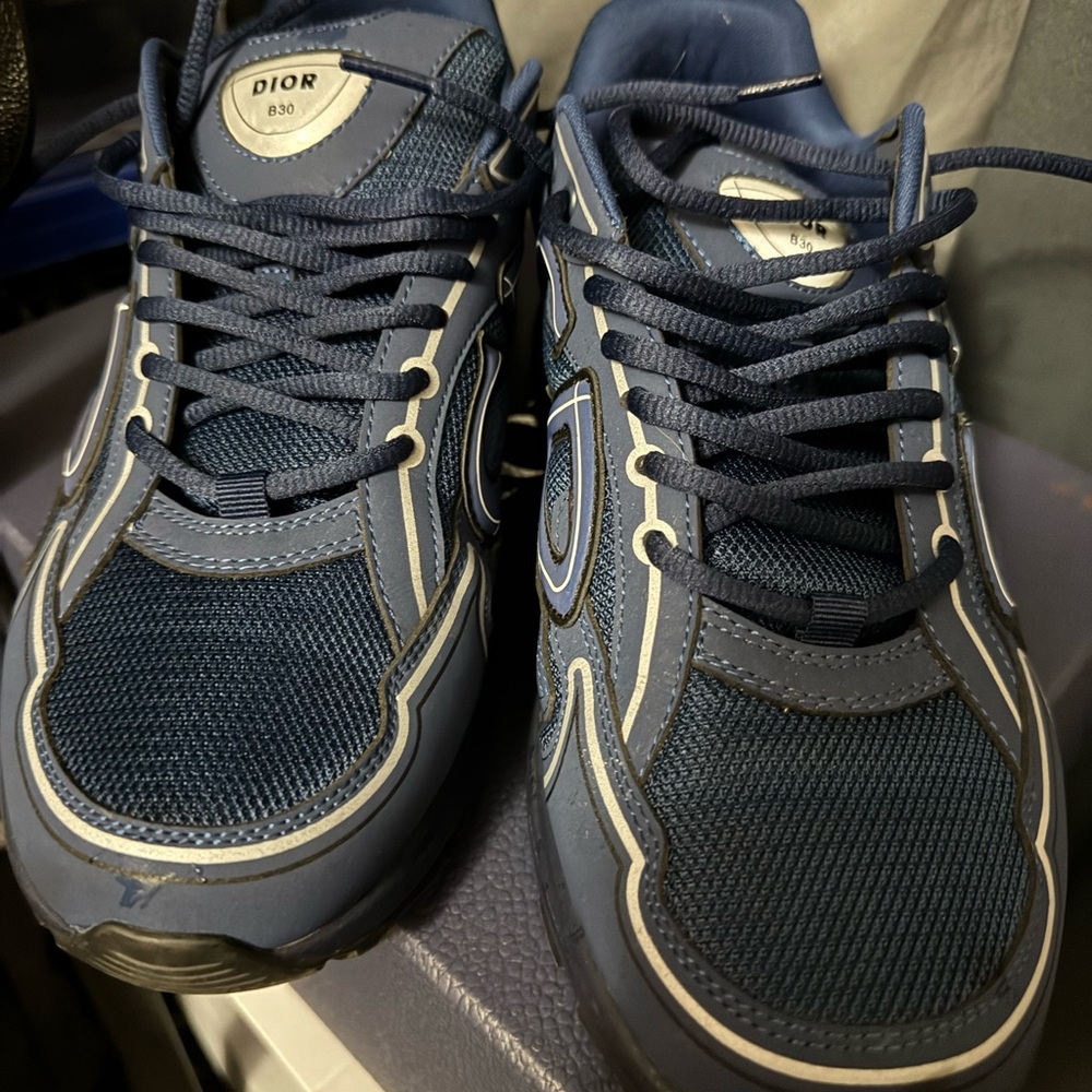 Dior Men's Navy and Gray Sneakers